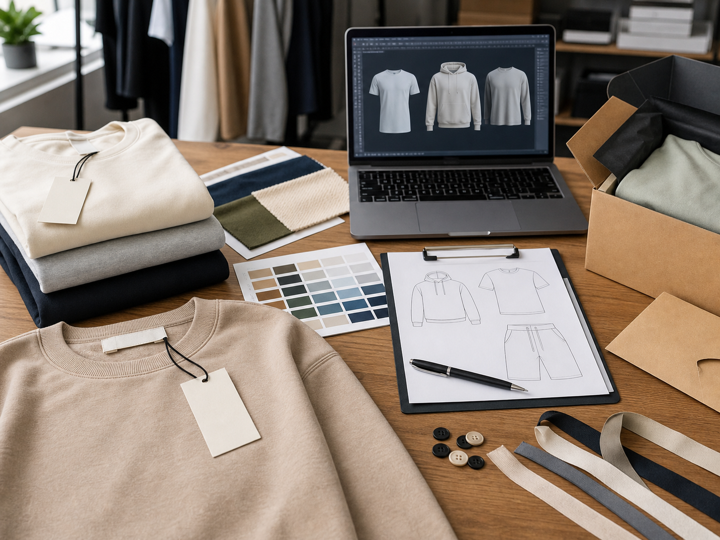Private label fashion development samples and packaging